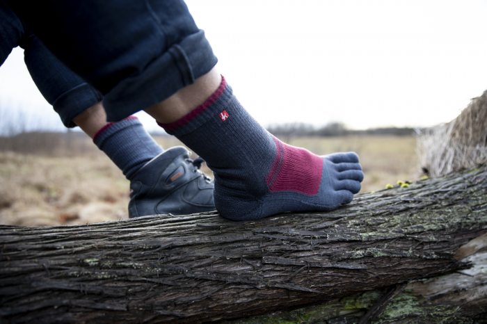 Șosete cu degete KNITIDO Outdoor Hiking - Negru / Gri [2]