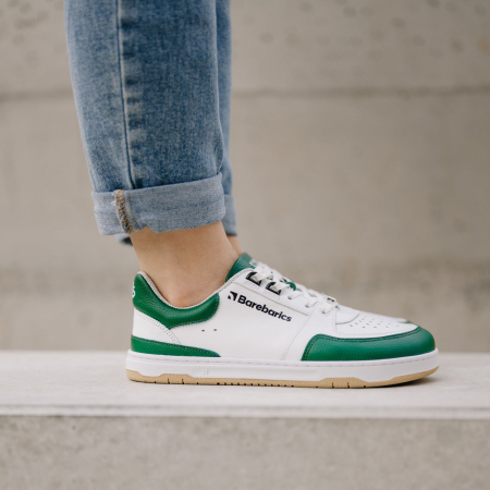 Sneakers barefoot BAREBARICS WAVE - Alb & verde [1]