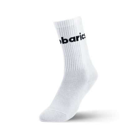Șosete cu forma piciorului - Șosete barefoot BAREBARICS Crew Big logo - Alb