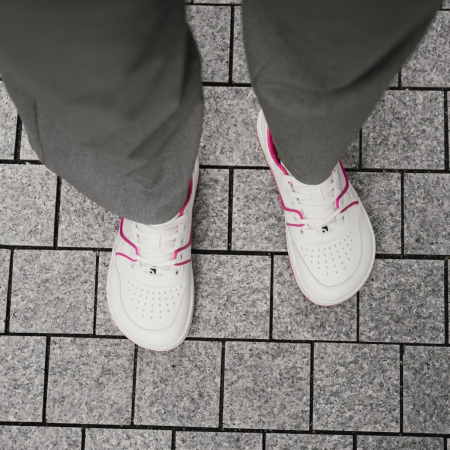 Sneakers barefoot BAREBARICS ARISE - Alb & roz [5]