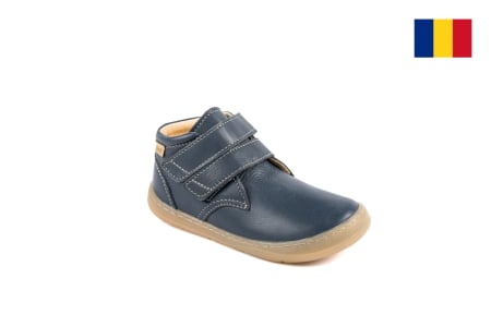 Ghete - Ghete barefoot copii TIMMO Smart Flex Jeans School Style - Albastru