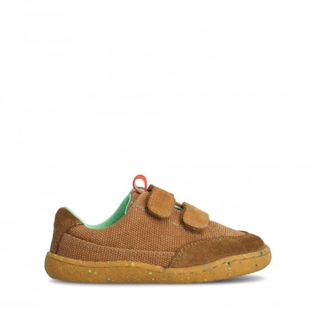 Reduceri - Sneakers barefoot copii GROUNDIES AMSTERDAM - Maro deschis