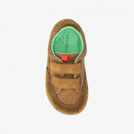 Sneakers barefoot copii GROUNDIES AMSTERDAM - Maro deschis [3]