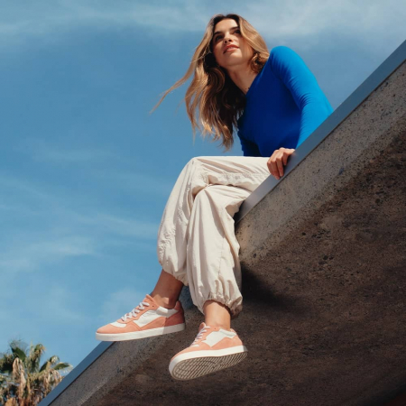 Sneakers barefoot femei GROUNDIES NOVA SPECIAL - Alb & Roz [1]