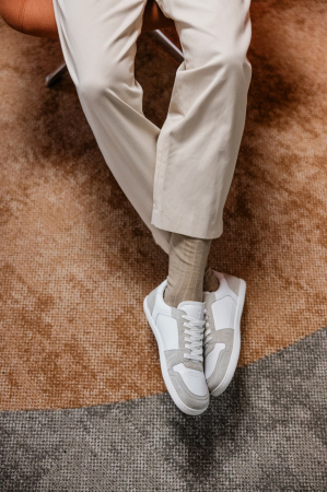 Sneakers barefoot SHAPEN RE:WIND – Alb & gri [9]
