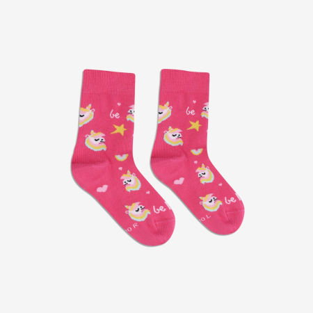 Șosete cu forma piciorului - Șosete barefoot copii BE LENKA Crew Unicorni - Roz