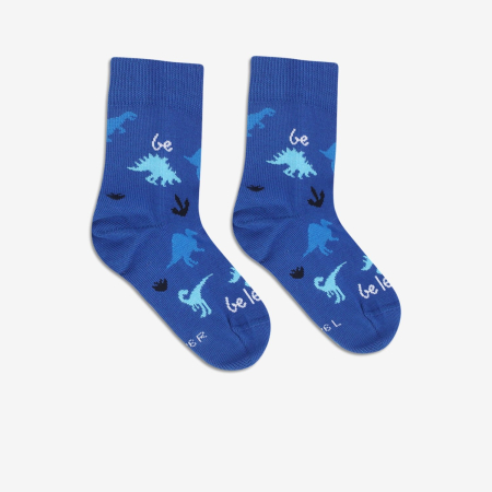 Șosete cu forma piciorului - Șosete barefoot copii BE LENKA Crew Dinozauri - Albastru