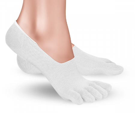 Șosete cu degete KNITIDO Essentials Cotton No Show - Alb [2]