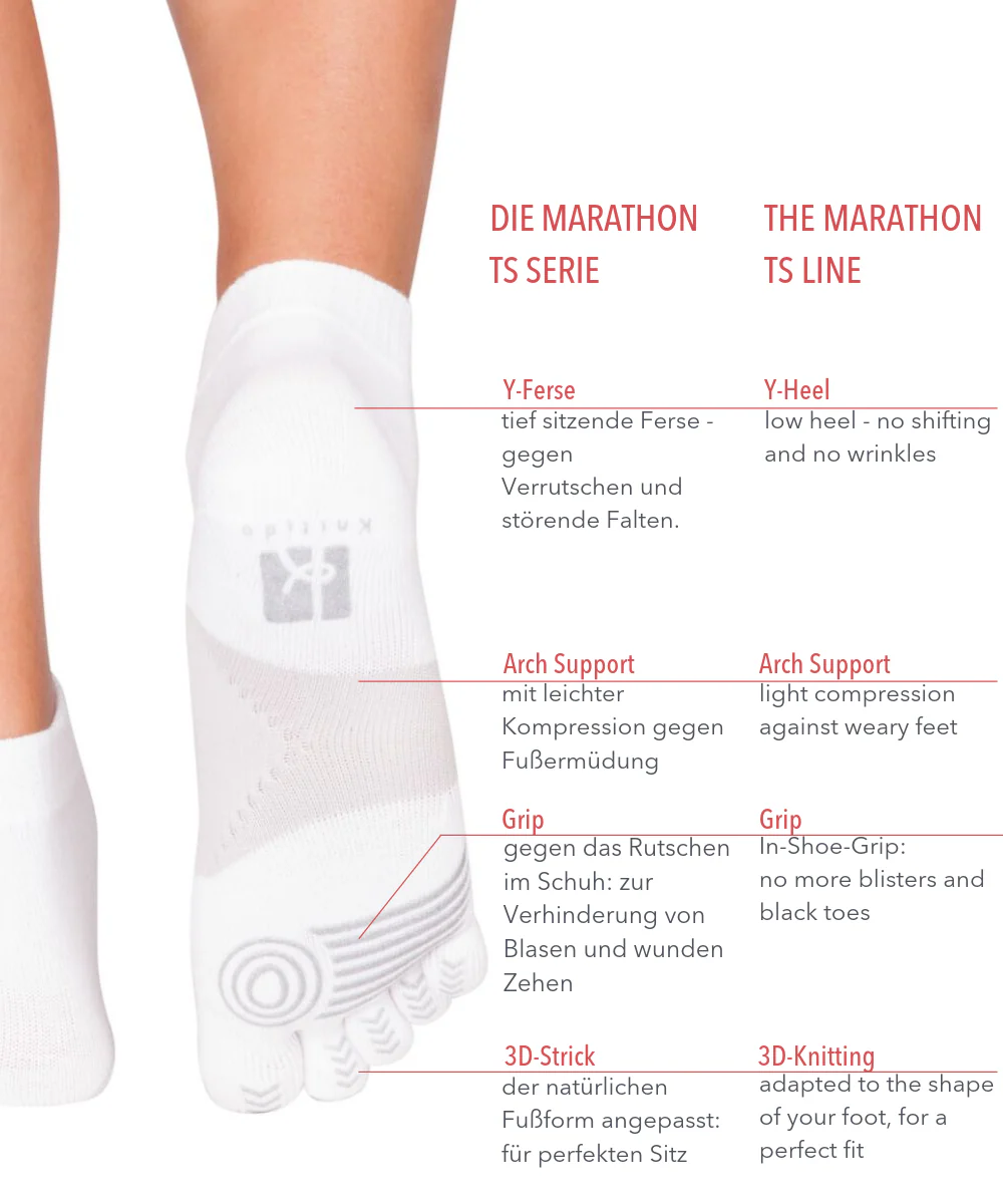 Șosete cu degete KNITIDO Marathon TS - Alb / Gri argintiu [1]