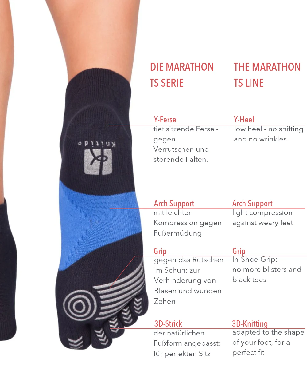 Șosete cu degete KNITIDO Marathon TS - Bleumarin / Albastru [1]