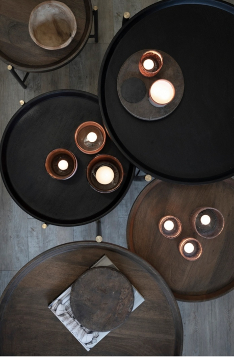 Set doua masute cafea lemn de mango [2]