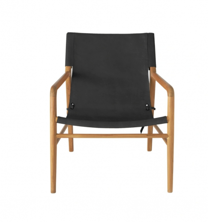 Fotoliu piele neagra din lemn de tec [1]