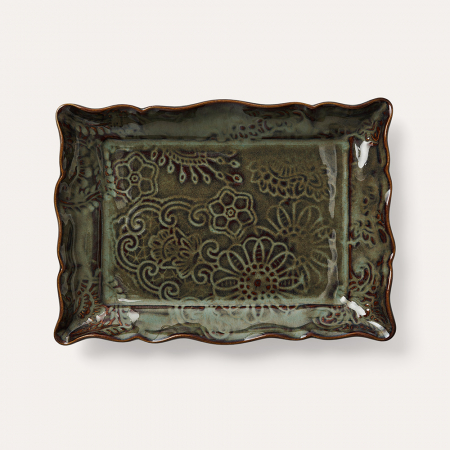 Ceramica - Platou aperitiv kaki