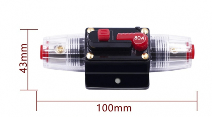 20A Siguranta Automata DC 12-48V, Siguranta  cu Resetare Manuala, Circuit Breaker Impermeabil [2]