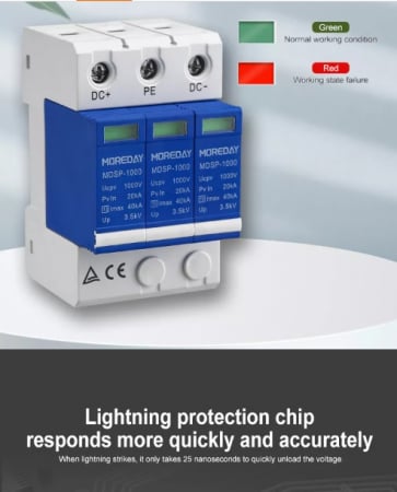 2P 1000V Descarcator Protectie Curent Continuu 2P 1000V 20KA-40KA [2]