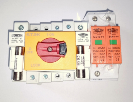 KIT panou protectie fotovoltaic - KIT4 600V pentru tablou de protectie sistem fotovoltaic 3 - 5KW, monofazic, uz rezidential - Tomzn