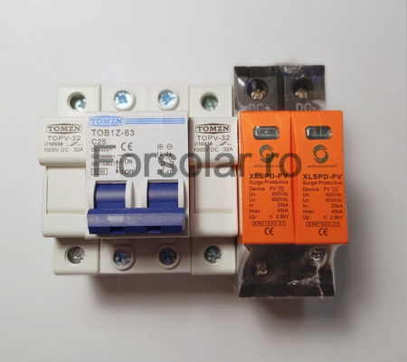 KIT panou protectie fotovoltaic - KIT6 440V/500V pentru tablou de protectie sistem fotovoltaic 3 - 4.5KW, monofazic, uz rezidential - Raldio