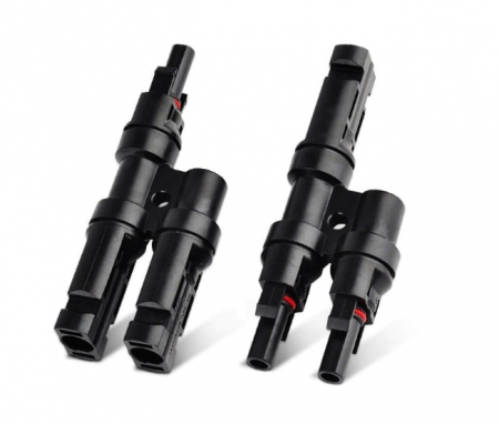 Conector MC4 - Set Conector Spliter MC4 T Mama - Tata pentru Cablu Solar 4-6 mm