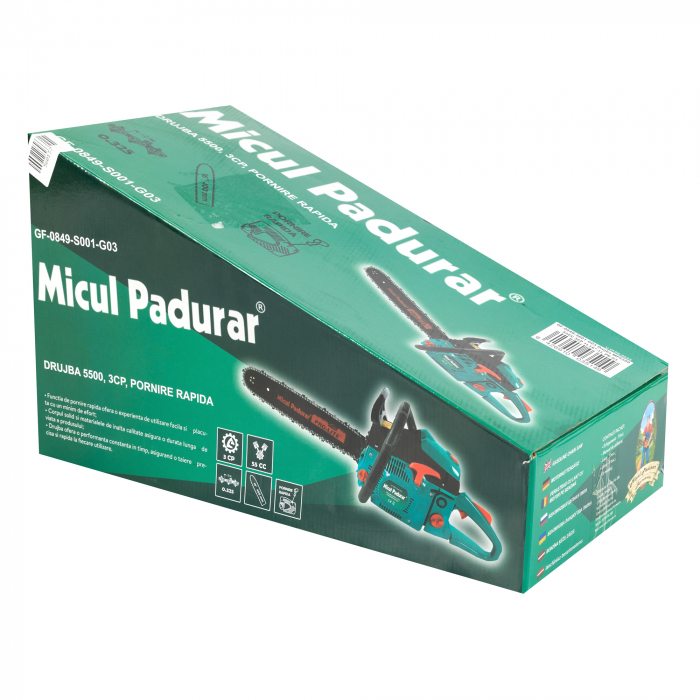 Drujba Micul Padurar 5500, 55CC, 3CP, 1 lama16", 1 lant, pornire rapida, GF-0849-S001-G03 [11]