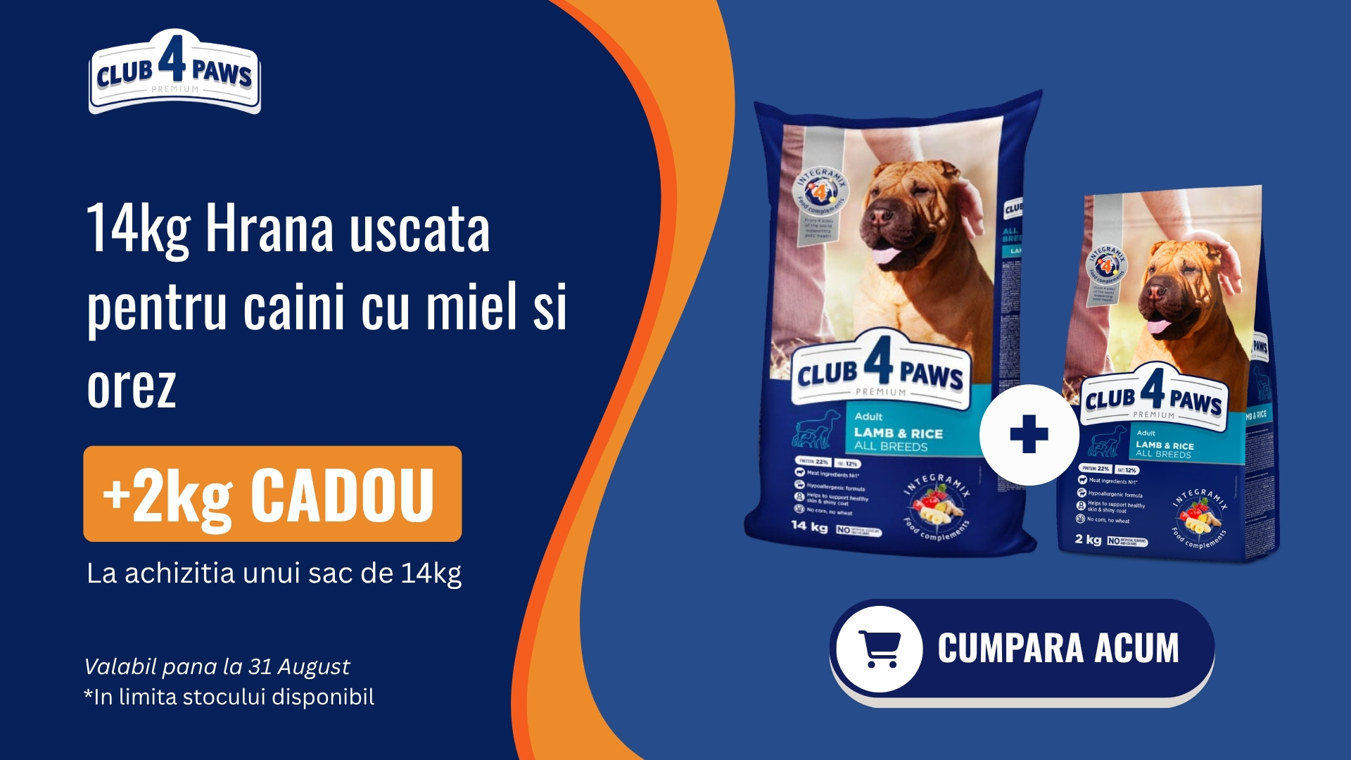 Cadou 2kg hrana caini C4P
