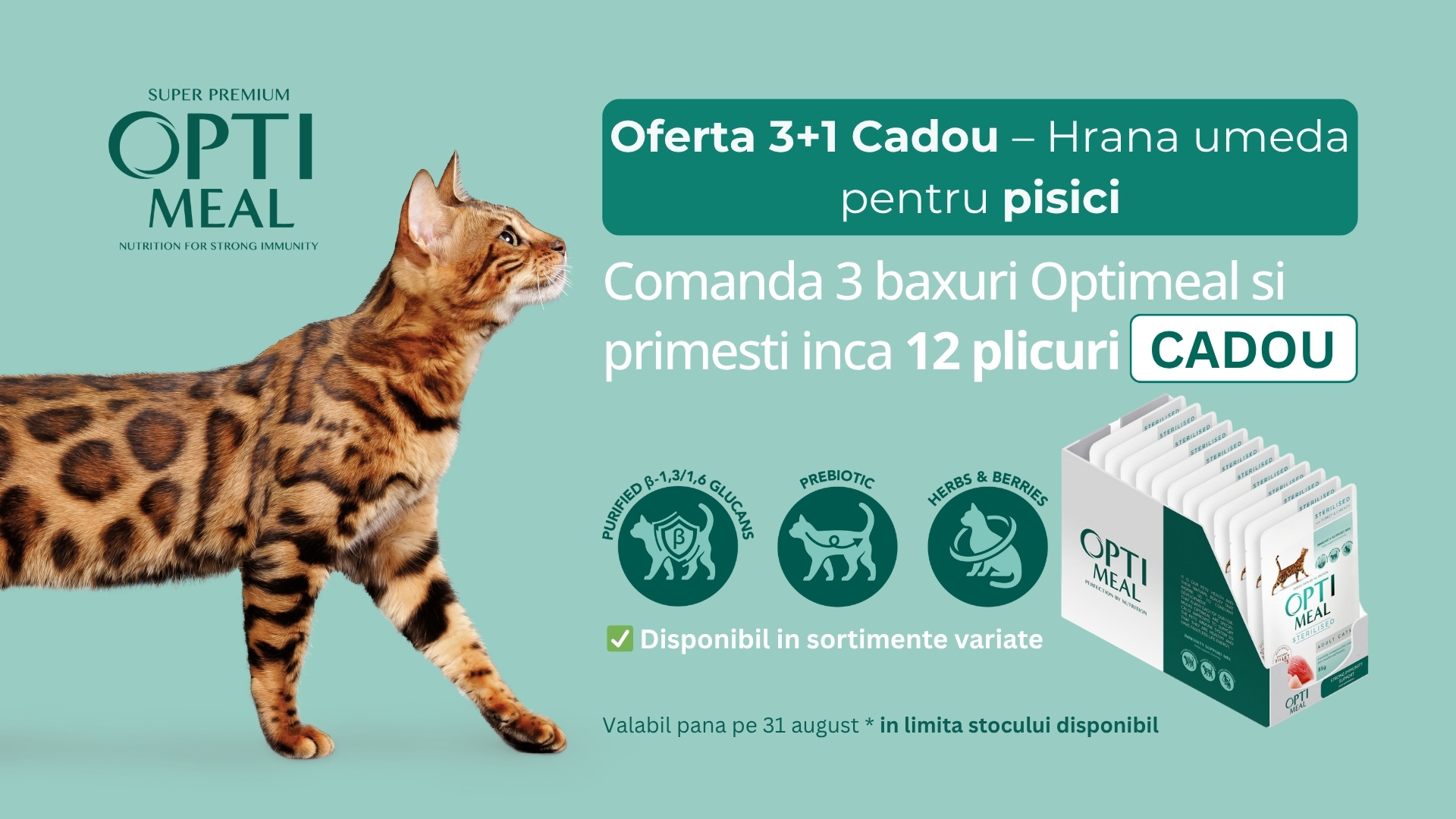 3+1 Cadou Hrana Umeda pisici Optimeal