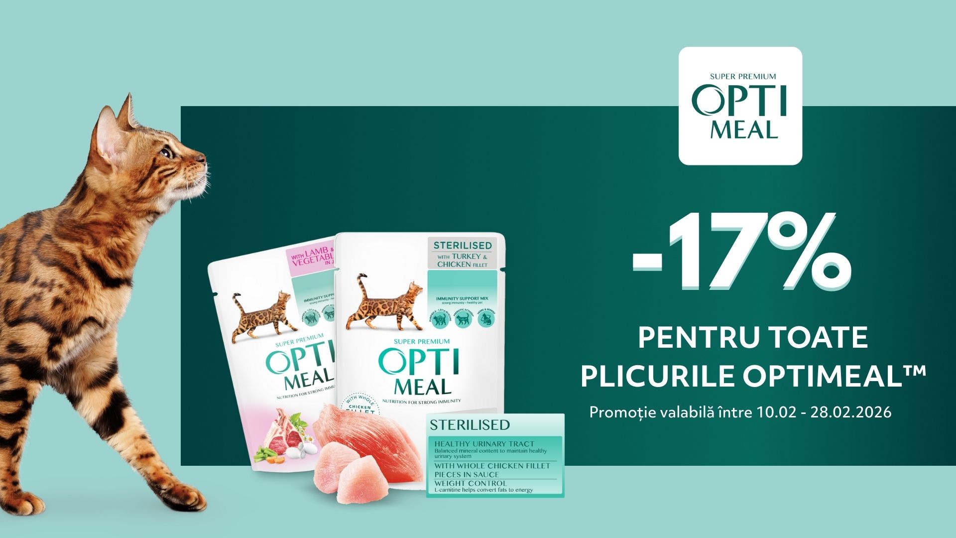 Optimeal- 17% reducere hrana umeda