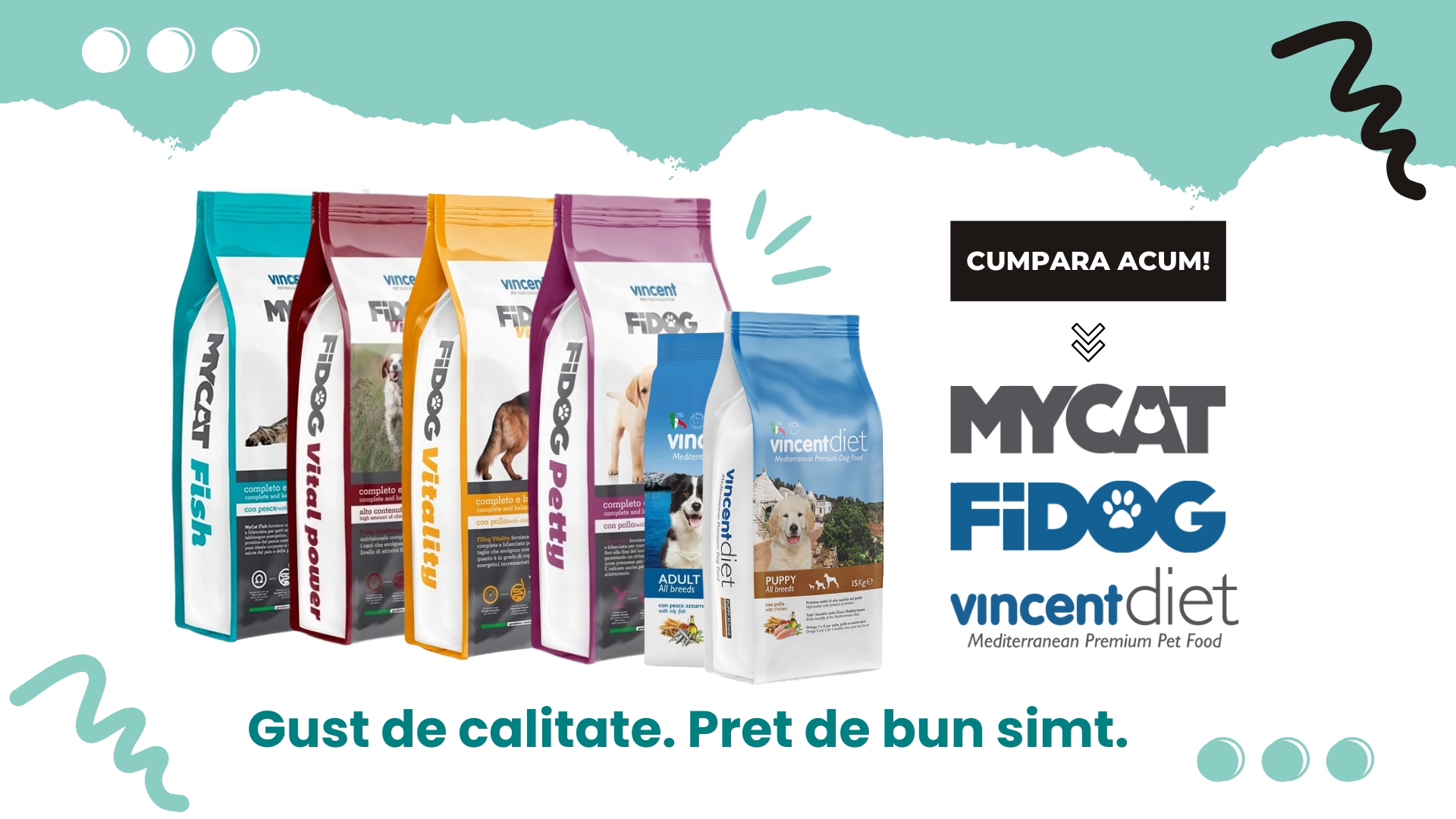 Hrana uscata FiDog, MyCat, Vincent