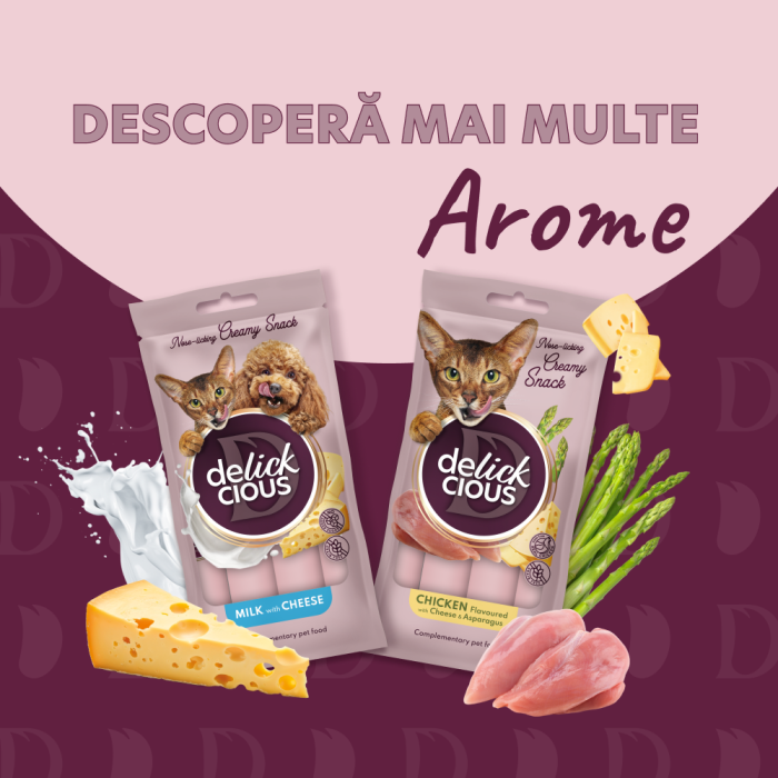 DELICKCIOUS, Recompense cremoase pisici - Miel, Orez Brun și Dovlecel, 60g [9]