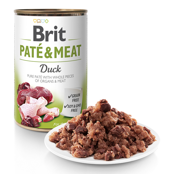 Conserva de hrana umeda pentru caini cu pate si rata, Brit Care [2]