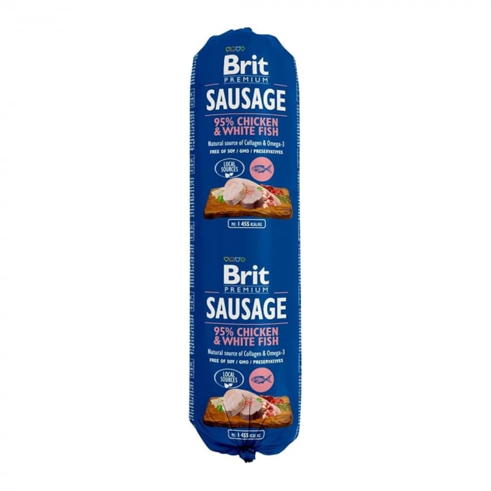 Brit Premium, Salam pentru caini, pui si peste, 800g