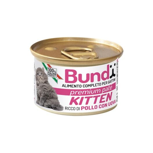 Bundy, Conserva pentru pisoi, cu pui si ou, 200g