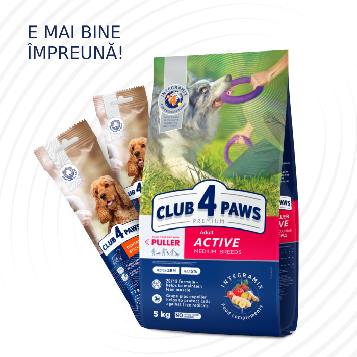 Hrana uscata pentru caini de talie medie, activi, CLUB4PAWS [5]
