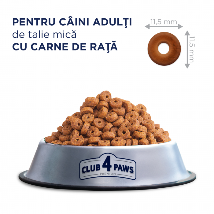 Club 4 Paws, Hrana uscata caini de talie mica, rata, 2kg [3]
