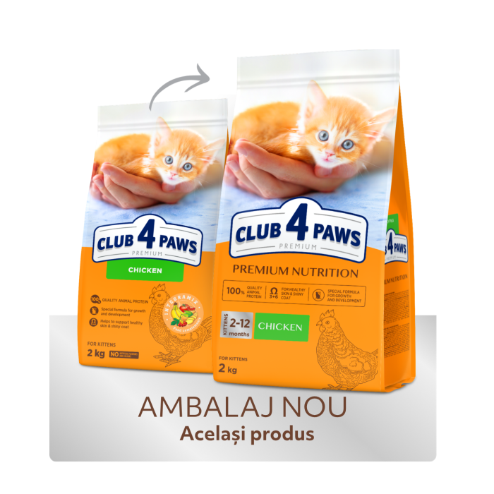 Club 4 Paws, Hrana uscata pentru pisoi, cu pui, 2kg [2]