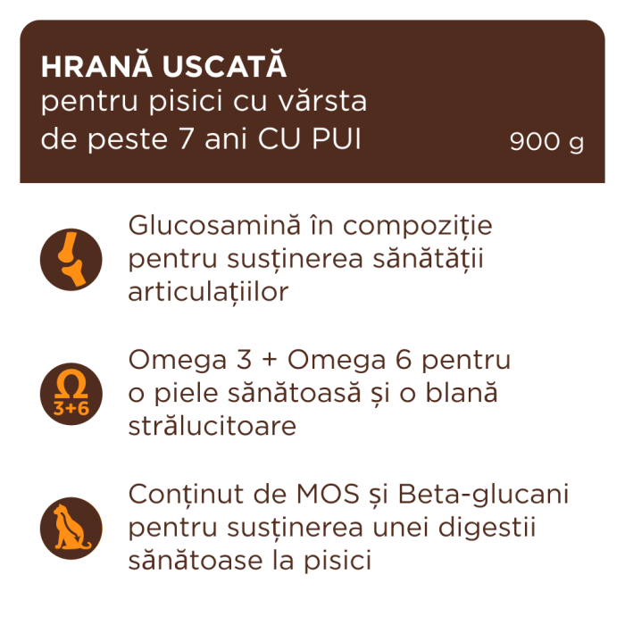 Club 4 Paws, Hrana uscata pisici adulte, Senior - Pui, 900g [2]