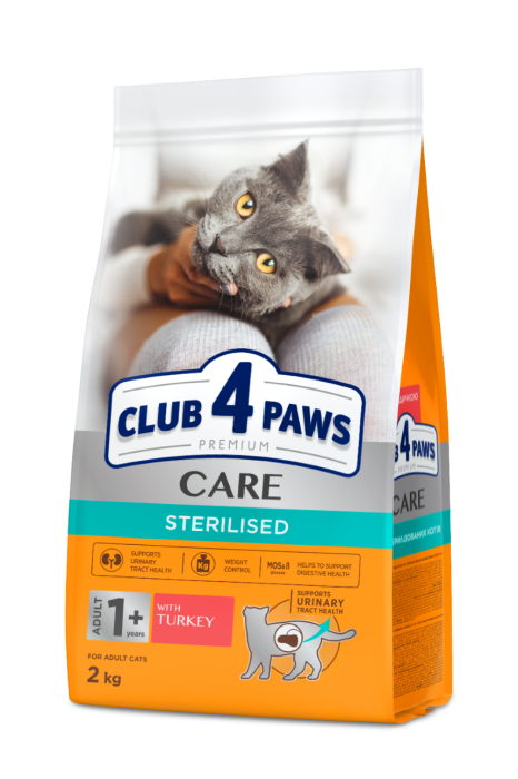 Club 4 Paws, Hrana uscata pisici sterilizate, curcan, 2kg [7]