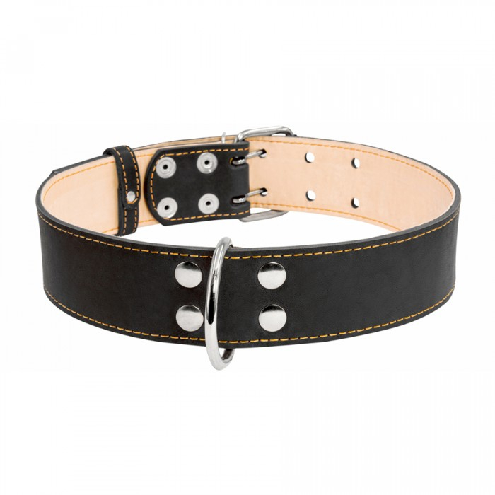 Collar, Zgarda XL, caini, din piele, neagra [2]