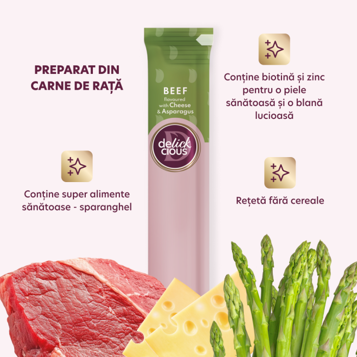 DELICKCIOUS, Recompense cremoase caini - Vita, cascaval si asparagus, 60g [4]