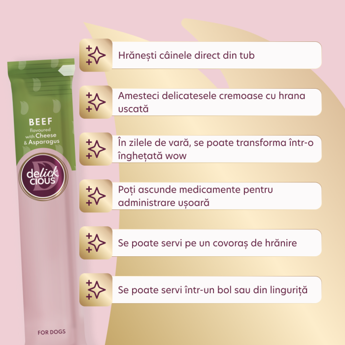 DELICKCIOUS, Recompense cremoase caini - Vita, cascaval si asparagus, 60g [2]