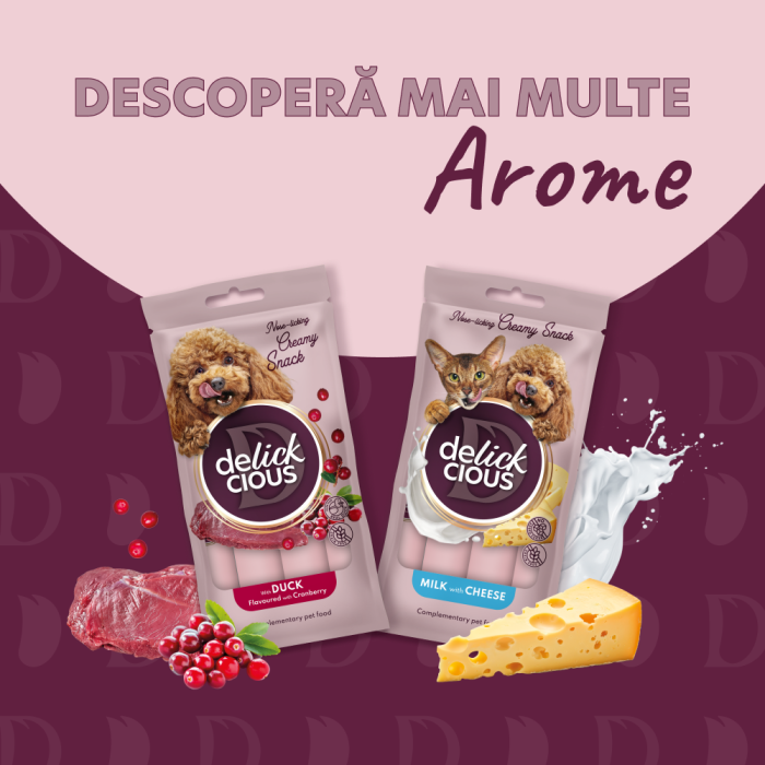 DELICKCIOUS, Recompense cremoase caini - Vita, cascaval si asparagus, 60g [6]