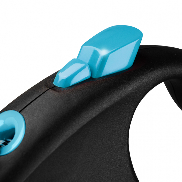 Lesa retractabila cu snur de 3m, albastru, XS, Flexi Black Design [3]