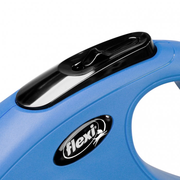 Lesa retractabila cu snur de 8m, albastru, M,  Flexi New Classic [2]