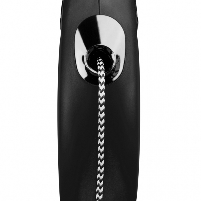 Lesa retractabila cu snur de 8m, neagra, M,  Flexi New Classic [3]
