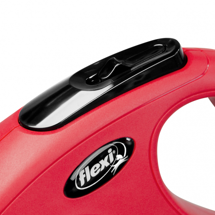Lesa retractabila cu snur de 8m, rosie, S,  Flexi New Classic [3]