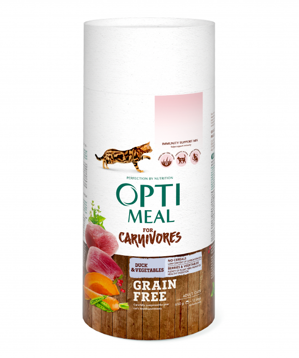 Optimeal Grain Free Hrana uscata pisici adulte - rata si legume, 650g [2]