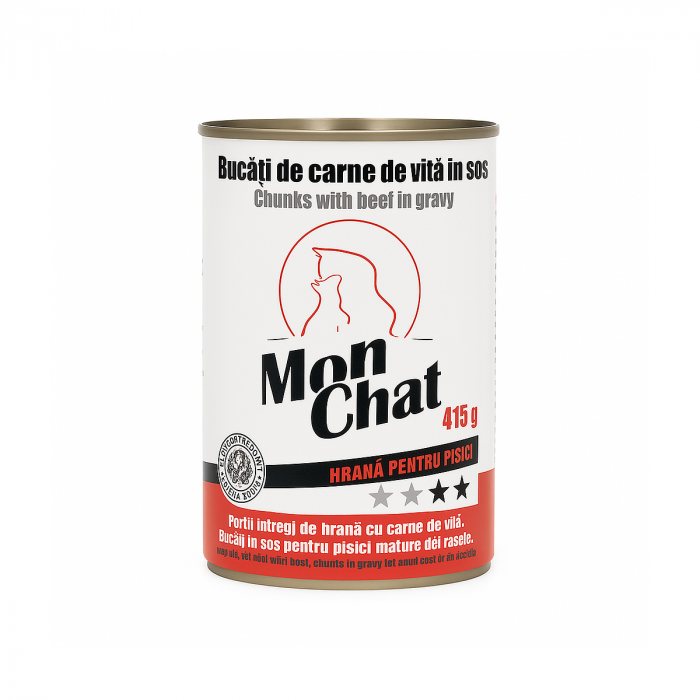 Mon Chat, Conserva pentru pisici, vita, 415g