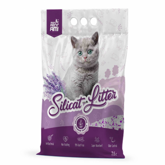 Mon petit ami, silicat pentru litiera, lavanda, 3.8l