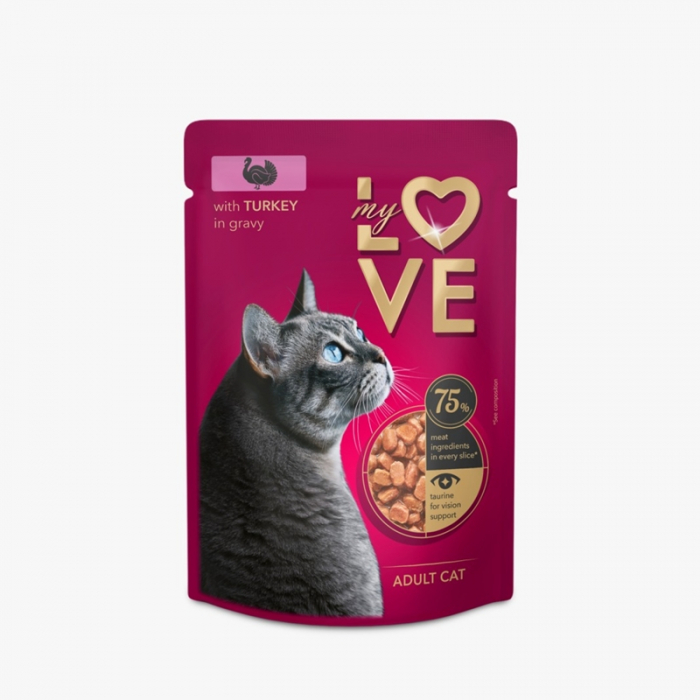 My Love, Hrana umeda pentru pisici, curcan, 24x85g