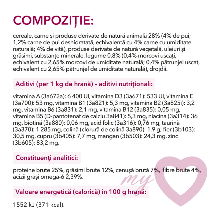My Love Hrana uscata pisici adulte cu pui, vita si legume, 11kg [3]