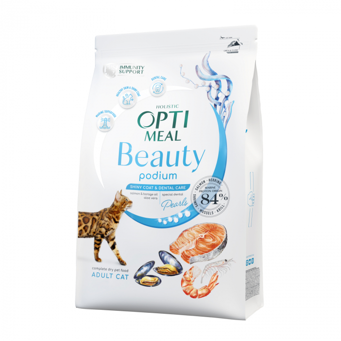 Optimeal Beauty Podium – Hrana Uscata Pentru Pisici Adulte, Cu Fructe De Mare – 1,5kg